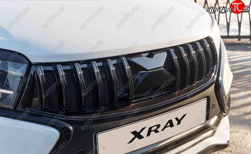 5 899 р. Решетка радиатора Next X Лада XRAY Cross (2018-2022) (Черный глянец)  с доставкой в г. Кемерово