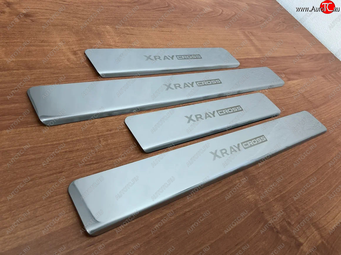 2 179 р. Накладки порожков салона INOX  Лада XRAY Cross (2018-2022) (Нержавеющая сталь)  с доставкой в г. Кемерово