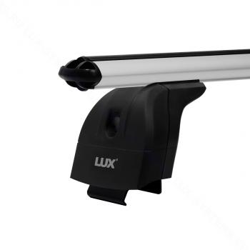 13 889 р. Багажник на крышу с низкими рейлингами сборе LUX  Лада XRAY - XRAY Cross (дуги аэро-классик 110 см, без замка, серебро)  с доставкой в г. Кемерово. Увеличить фотографию 2
