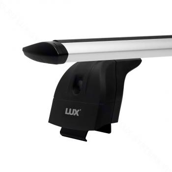 11 209 р. Багажник на крышу с низкими рейлингами сборе LUX  Лада XRAY - XRAY Cross (дуги аэро-трэвэл 110 см, без замка, серебро)  с доставкой в г. Кемерово. Увеличить фотографию 2