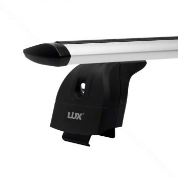 17 689 р. Багажник на крышу с низкими рейлингами сборе LUX  Лада XRAY - XRAY Cross (дуги аэро-трэвэл 110 см, с замком, серебро)  с доставкой в г. Кемерово. Увеличить фотографию 3