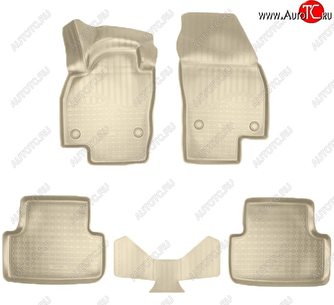 3 069 р. Коврики салонные Noplast (3D)  Volkswagen T-Cross (2019-2025) (Бежевые)  с доставкой в г. Кемерово