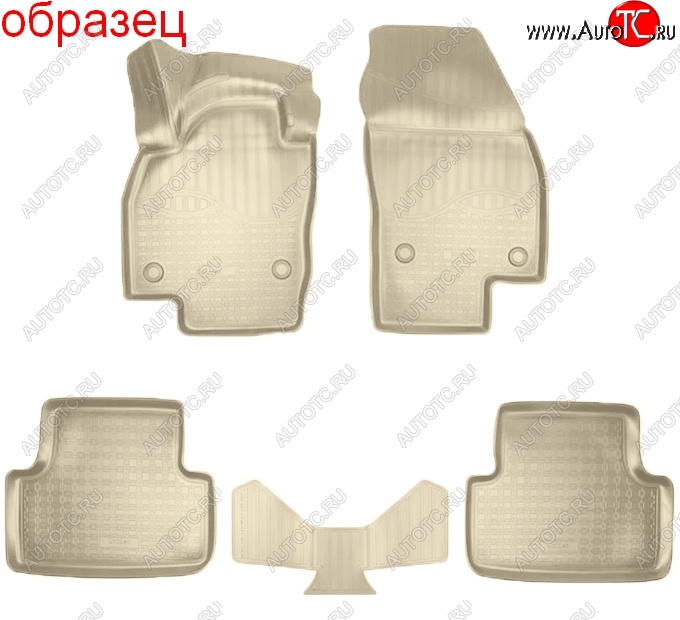 2 889 р. Коврики салонные Noplast (3D)  Volkswagen T-Roc  универсал (2017-2025) (Бежевые)  с доставкой в г. Кемерово