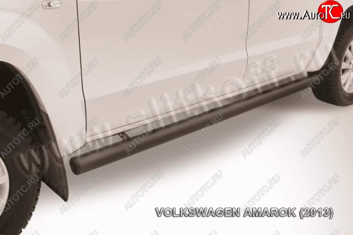 13 199 р. Защита порогов Slitkoff Volkswagen Amarok дорестайлинг (2009-2016) (Цвет: серебристый)  с доставкой в г. Кемерово