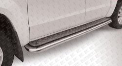 Широкая защита порогов Slitkoff Volkswagen Amarok (2009-2016) дорестайлинг