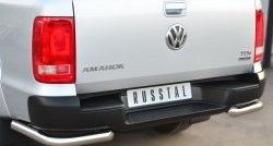 16 549 р. Одинарная защита заднего бампера из трубы диаметром 63 мм SLITKOFF  Volkswagen Amarok (2009-2016) дорестайлинг  с доставкой в г. Кемерово. Увеличить фотографию 2