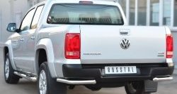 16 549 р. Одинарная защита заднего бампера из трубы диаметром 63 мм SLITKOFF  Volkswagen Amarok (2009-2016) дорестайлинг  с доставкой в г. Кемерово. Увеличить фотографию 3