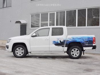 21 649 р. Пороги труба d76 (v2) Russtail  Volkswagen Amarok (2016-2022) рестайлинг  с доставкой в г. Кемерово. Увеличить фотографию 2