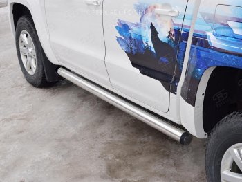 21 649 р. Пороги труба d76 (v2) Russtail  Volkswagen Amarok (2016-2022) рестайлинг  с доставкой в г. Кемерово. Увеличить фотографию 3