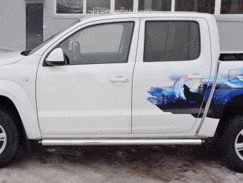 Пороги труба d76 (v2) Russtail Volkswagen Amarok (2016-2022) рестайлинг
