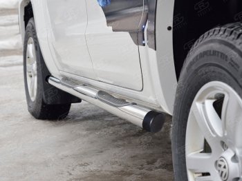 22 549 р. Пороги труба d76 с накладкой (v2) SLITKOFF  Volkswagen Amarok (2016-2022) рестайлинг  с доставкой в г. Кемерово. Увеличить фотографию 2