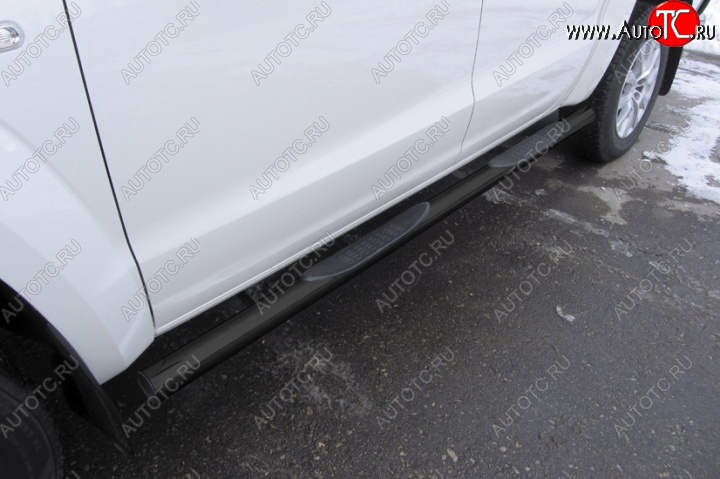 15 949 р. Защита порогов d76 с проступями  Volkswagen Amarok (2016-2022) рестайлинг (Цвет: серебристый)  с доставкой в г. Кемерово