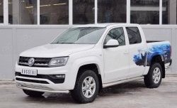 13 999 р. Защита переднего бампера (Ø63 мм, нержавейка) SLITKOFF  Volkswagen Amarok (2016-2022) рестайлинг  с доставкой в г. Кемерово. Увеличить фотографию 2