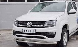 13 999 р. Защита переднего бампера (Ø63 мм, нержавейка) SLITKOFF  Volkswagen Amarok (2016-2022) рестайлинг  с доставкой в г. Кемерово. Увеличить фотографию 3