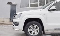 18 549 р. Защита переднего бампера (2 трубыØ63 мм, нержавейка) SLITKOFF  Volkswagen Amarok (2016-2022) рестайлинг  с доставкой в г. Кемерово. Увеличить фотографию 4