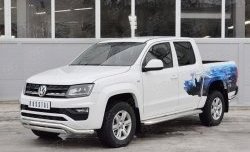 15 799 р. Защита переднего бампера (2 трубы Ø63 и 75х42 мм, нержавейка) Russtal Volkswagen Amarok рестайлинг (2016-2022)  с доставкой в г. Кемерово. Увеличить фотографию 2