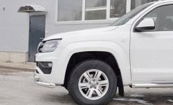 19 999 р. Защита переднего бампера (2 трубыØ76 и 63 мм, нержавейка) SLITKOFF  Volkswagen Amarok (2016-2022) рестайлинг  с доставкой в г. Кемерово. Увеличить фотографию 4