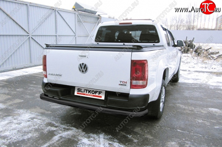 13 999 р. Защита задняя Slitkoff Volkswagen Amarok рестайлинг (2016-2022) (Цвет: серебристый)  с доставкой в г. Кемерово