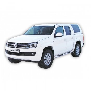 Защита порогов ТехноСфера (Техно Сфера) (нержавейка, с проступью, d76 mm) Volkswagen Amarok (2009-2016) дорестайлинг