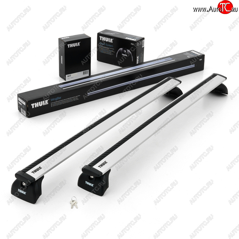 13 699 р. Багажник (крыша с лючками) THULE WingBar  Volkswagen Amarok (2009-2022) дорестайлинг, рестайлинг (Цвет: серебристый)  с доставкой в г. Кемерово