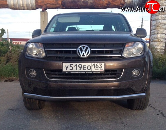 10 699 р. Защита переднего бампера d75x42 мм Металл Дизайн  Volkswagen Amarok (2009-2016) дорестайлинг (полированная нержавейка)  с доставкой в г. Кемерово