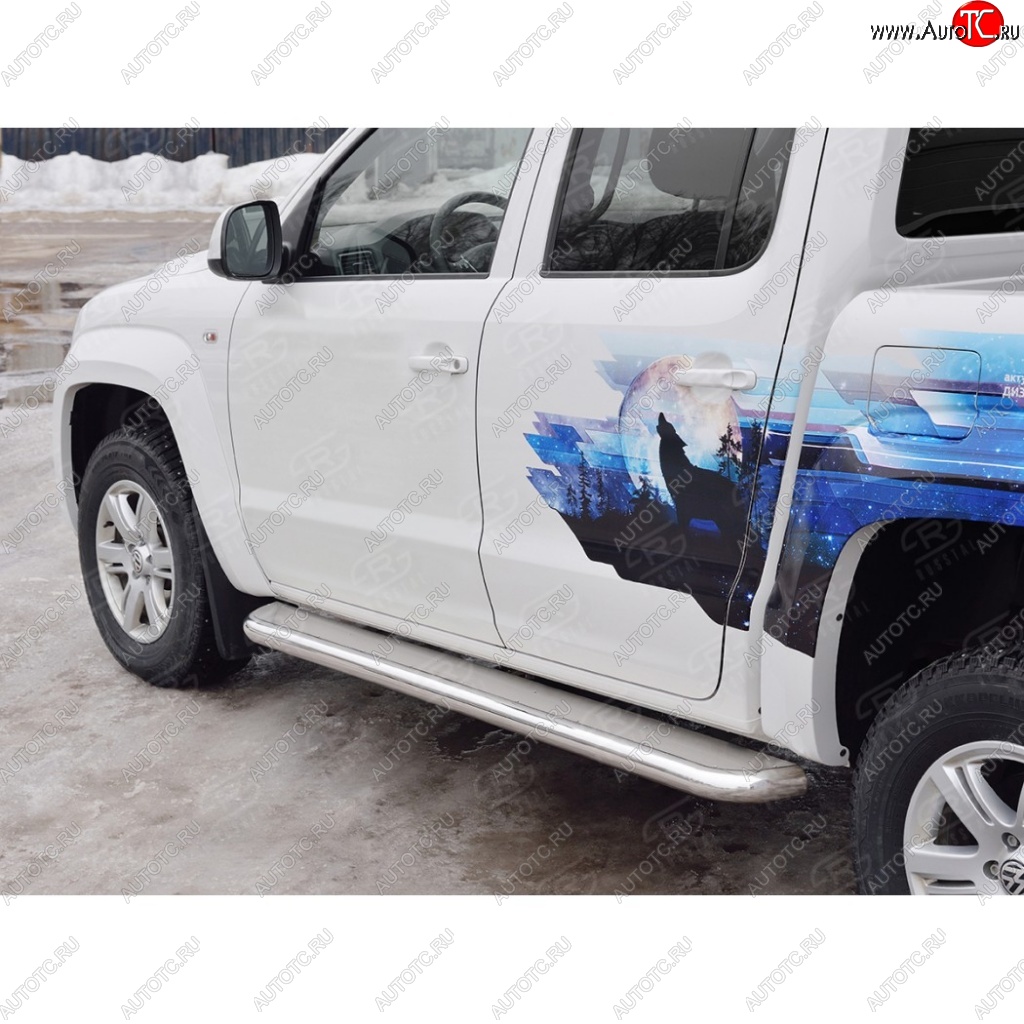 43 999 р. Широкая защита порогов с трубой диаметром 63 мм SLITKOFF v3 Volkswagen Amarok дорестайлинг (2009-2016)  с доставкой в г. Кемерово