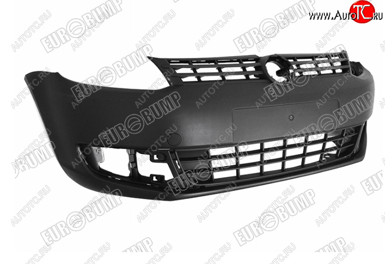 6 999 р. Передний бампер EUROBUMP (в сборе с решеткой) Volkswagen Caddy 2K рестайлинг (2010-2015) (Неокрашенный)  с доставкой в г. Кемерово