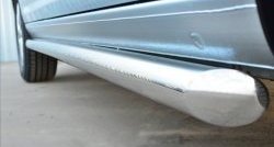 79 999 р. Защита порогов из круглой трубы диаметром 63 мм (рестайлинг) Russtal Volkswagen Caddy 2K дорестайлинг (2003-2010) (Защита порогов с со скосами на торцах (вариант 1))  с доставкой в г. Кемерово. Увеличить фотографию 3