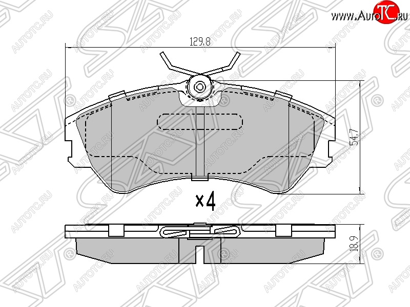 1 469 р. Колодки тормозные SAT (передние) Volkswagen Transporter T4 дорестайлинг (1990-1996)  с доставкой в г. Кемерово