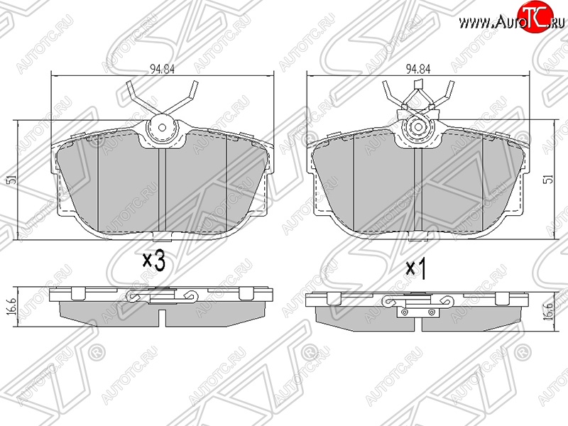 1 039 р. Колодки тормозные SAT (задние)  Volkswagen Caravelle  T4 - Transporter  T4  с доставкой в г. Кемерово
