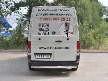 16 299 р. Защита заднего бампера (Ø75х42 мм, нержавейка) Russtal Volkswagen Crafter 2 (2017-2025)  с доставкой в г. Кемерово. Увеличить фотографию 2