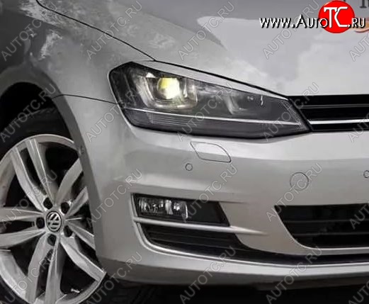 1 149 р. Реснички на фары Tuning-Sport  Volkswagen Golf  7 (2012-2017) дорестайлинг, хэтчбэк 5 дв. (Неокрашенные)  с доставкой в г. Кемерово