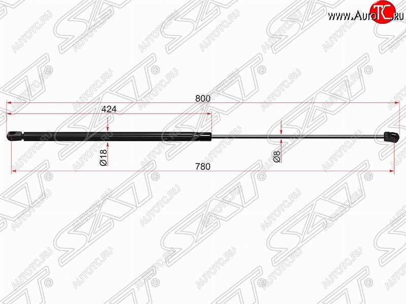 899 р. Газовый упор капота SAT  Volkswagen Golf  7 (2012-2017) дорестайлинг, хэтчбэк 5 дв.  с доставкой в г. Кемерово