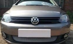 2 189 р. Сетка на бампер (рестайлинг) Russtal (хром) Volkswagen Golf Plus 5 (2004-2009)  с доставкой в г. Кемерово. Увеличить фотографию 2