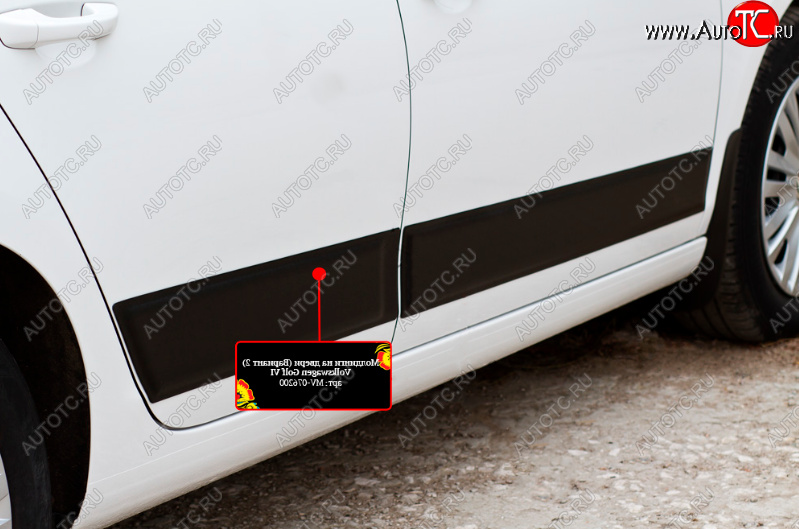 839 р. Молдинг двери RA V2 (задний правый)  Volkswagen Golf  6 (2008-2014) хэтчбэк 5 дв. (Поверхность глянец (под окраску), Неокрашенный)  с доставкой в г. Кемерово
