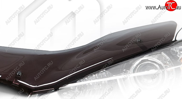 2 159 р. Дефлектор капота на CA-Plastic  Volkswagen Jetta  A7 (2018-2022) седан дорестайлинг (Classic полупрозрачный, Без надписи)  с доставкой в г. Кемерово