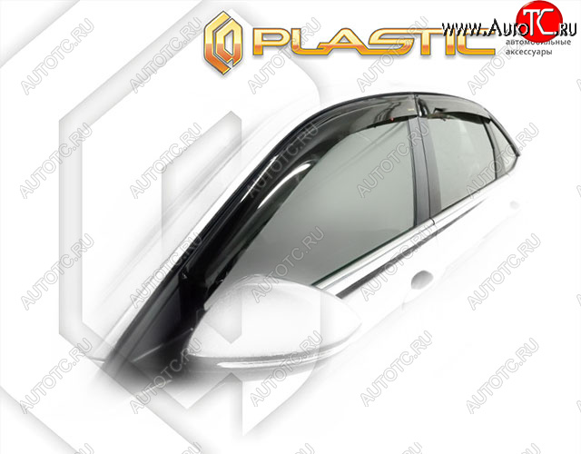 2 099 р. Дефлектора окон на CA-Plastic Volkswagen Jetta A7 седан дорестайлинг (2018-2022) (Classic полупрозрачный, Без хром молдинга)  с доставкой в г. Кемерово