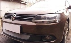 1 539 р. Сетка на бампер Russtal (хром)  Volkswagen Jetta  A6 (2011-2015) седан дорестайлинг  с доставкой в г. Кемерово. Увеличить фотографию 3