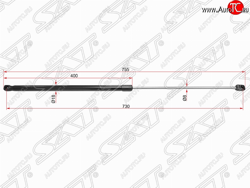 799 р. Газовый упор капота SAT  Volkswagen Passat ( B8,  B8.5) (2015-2025) седан дорестайлинг, универсал дорестайлинг, седан рестайлинг, универсал рестайлинг  с доставкой в г. Кемерово