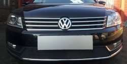 1 469 р. Сетка на бампер Russtal (черная)  Volkswagen Passat  B7 (2010-2015) седан, универсал  с доставкой в г. Кемерово. Увеличить фотографию 1