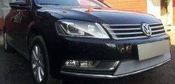 1 539 р. Сетка на бампер Russtal (хром) Volkswagen Passat B7 седан (2010-2015)  с доставкой в г. Кемерово. Увеличить фотографию 2