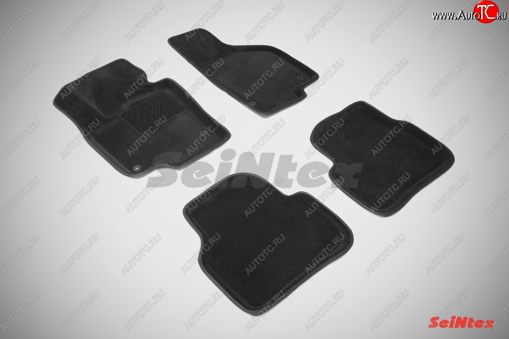5 699 р. Износостойкие коврики в салон SeiNtex Premium 3D 4 шт. (ворсовые, черные)  Volkswagen Passat  B7 (2010-2015) седан, универсал  с доставкой в г. Кемерово