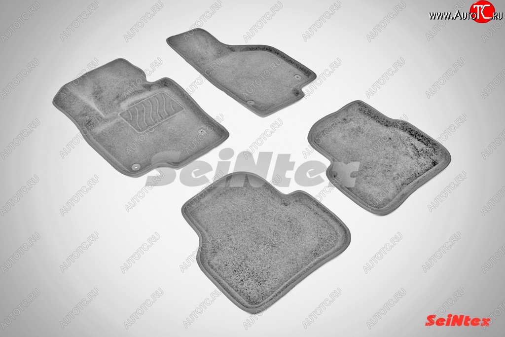 7 649 р. Износостойкие коврики в салон SeiNtex Premium 3D 4 шт. (ворсовые, серые)  Volkswagen Passat  B7 (2010-2015) седан, универсал  с доставкой в г. Кемерово