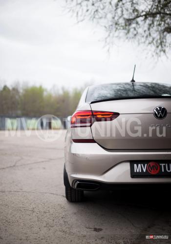 5 149 р. Имитация выхлопа MV-Tuning  Volkswagen Polo  Mk6 (2020-2022) лифтбек (BLACK (чёрный глянец))  с доставкой в г. Кемерово. Увеличить фотографию 4