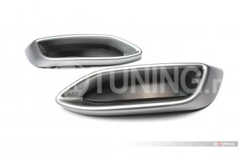 5 149 р. Имитация насадок глушителя MV-Tuning  Volkswagen Polo  Mk6 (2020-2022) лифтбек (SILVER (серебро))  с доставкой в г. Кемерово. Увеличить фотографию 2