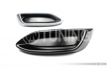 5 149 р. Имитация насадок глушителя MV-Tuning  Volkswagen Polo  Mk6 (2020-2022) лифтбек (SPACE GRAY (серый глянец))  с доставкой в г. Кемерово. Увеличить фотографию 3