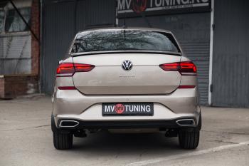 3 399 р. Имитация насадок глушителя MV-Tuning Volkswagen Polo Mk6 лифтбек (2020-2022) (Неокрашенные)  с доставкой в г. Кемерово. Увеличить фотографию 4