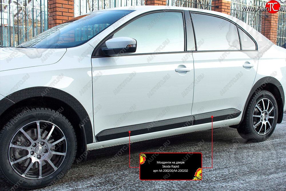 1 149 р. Молдинг передней двери RA (левый) Volkswagen Polo Mk6 лифтбек (2020-2022) (Поверхность глянец (под окраску), Неокрашенный)  с доставкой в г. Кемерово