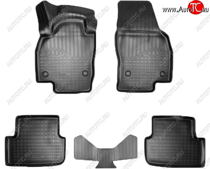 2 599 р. Коврики салонные Noplast (3D) Volkswagen Polo Mk6 лифтбек (2020-2022) (Черные)  с доставкой в г. Кемерово
