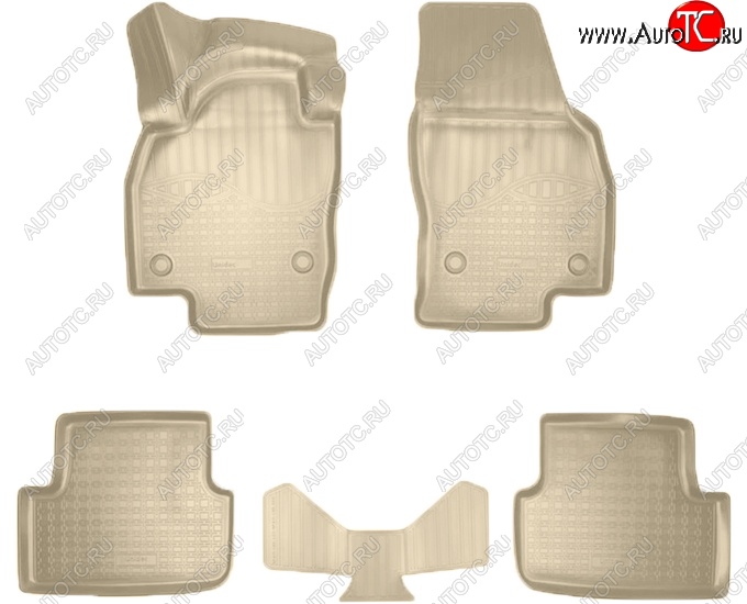 2 889 р. Коврики салонные Noplast (3D)  Volkswagen Polo  Mk6 (2020-2022) лифтбек (Бежевые)  с доставкой в г. Кемерово